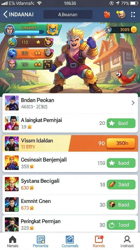 Koleksi permainan slot yang beragam.