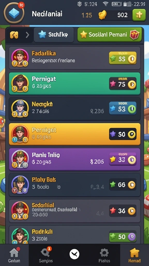 Setiap level memiliki desain yang menarik dan penuh warna.