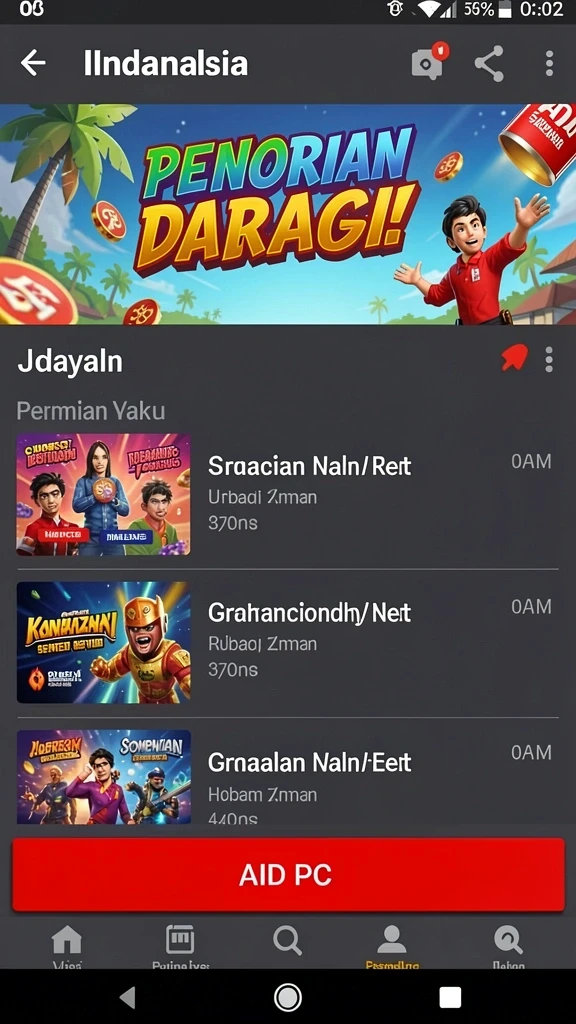 Tampilan utama aplikasi yang menarik dan user-friendly.