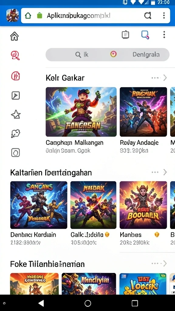 Screenshot dari level tantangan yang mendebarkan.