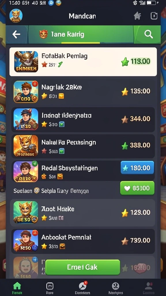 Screenshot menunjukkan promo dan bonus yang tersedia bagi pemain.