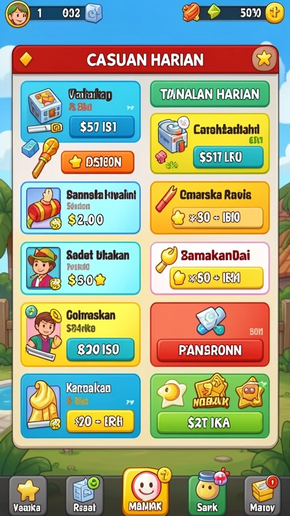 Karakter-karakter seru yang bisa Anda pilih dalam permainan.