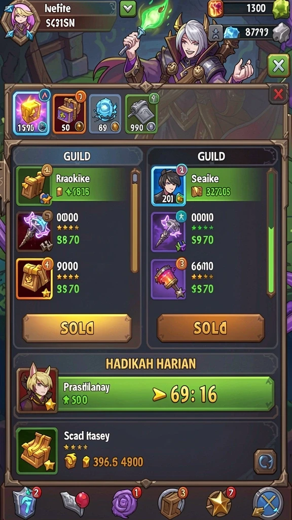 Karakter utama dalam aksi seru di level yang menantang.