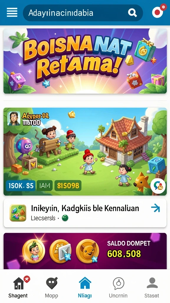 Level yang menantang dengan berbagai rintangan.